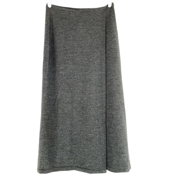 Sigrid Olsen Grey Wool Faux Wrap MIDI/Maxi Vintage Pull-on Skirt size Medium - Picture 1 of 7